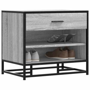 Banco zapatero madera de ingeniería gris sonoma 60x40x53,5 cm oif264553