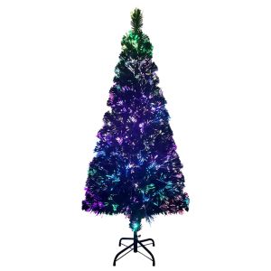 Árbol de navidad artificial y soporte verde fibra óptica 180 cm es6890