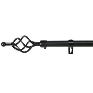 Barra de forja universal extensible y decorativa(negro, 70-120cm trenza)