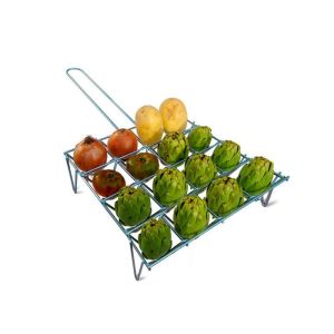 Parrilla para verduras con acabado zincado, capacidad 16 piezas, 34 x 8,5