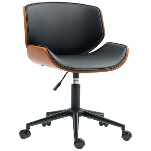 Silla de oficina 52x54x84 cm pu, madera curvada Homcom
