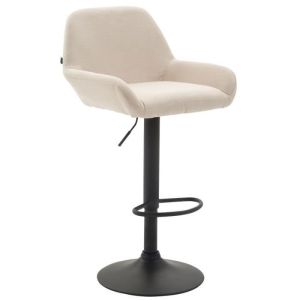 Taburete de bar moderno - tela crema - alt. 89-109 cm