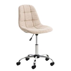Silla de oficina tapizada crema - altura regulable