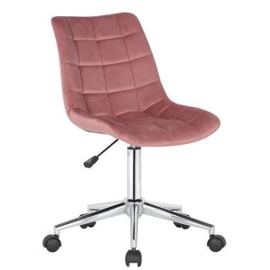 Silla de oficina chic - terciopelo rosa - 81-96 cm