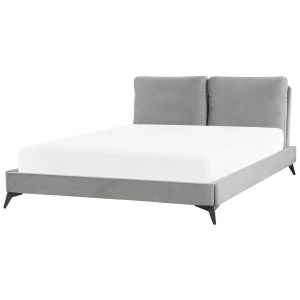 Cama terciopelo melle 160 x 200 cm gris