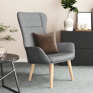 Sillón de relax de tela gris claro qweo2133
