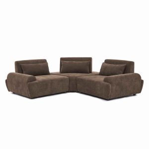 Sofá modular esquinero de 3 plazas con respaldo ajustable 231cm marrón