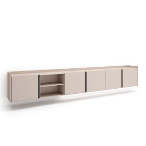 Mueble tv, 309x35x50cm, colgado, suspendido, LED rf4670