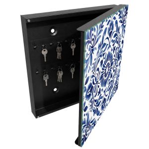 Armario para llaves 30x30x5 adorno floral, apertura derecha tulup