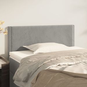 Cabecero de terciopelo gris claro 80x5x78/88 cm eso9614