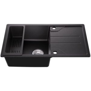 Fregadero de cocina de granito 78x45cm - cecipa max - con escurridor