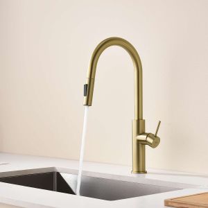 Grifo cocina monomando extraíble sky bath oro cepillado inox s304
