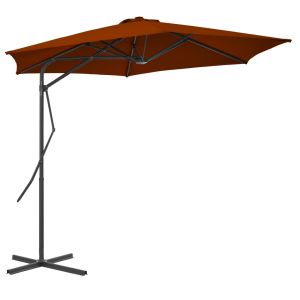 vidaXL sombrilla de jardín con palo de acero terracota 300x230 cm