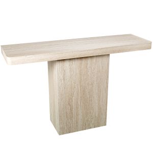 Mesa entrada madera dm y papel travertino color natural