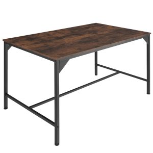 Mesa de comedor 120x75x75cm, madera industrial oscura, rústica