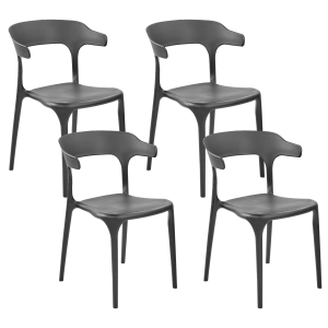 Conjunto de 4 sillas de jardín gubbio negro