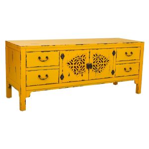 Aparador de madera amarillo 120x40x50 cm