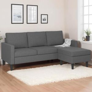 Sofá esquinero reversible - tela gris antracita - 200 cm