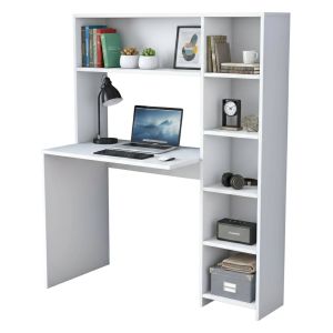 Escritorio arapaho, 6 compartimentos, madera noble blanca