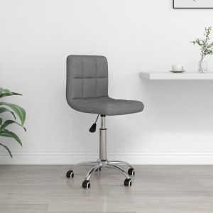 vidaXL silla de oficina giratoria de tela gris claro