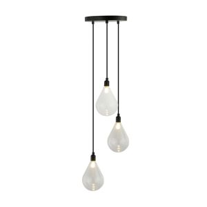 Lámpara colgante de cristal celia transparente - 3 luces
