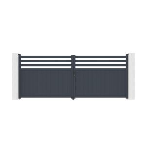 Puerta batiente regulable ancho 4m nevis h.160cm aluminio gris