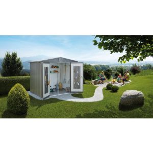 CASETA METALICA BIOHORT JARDIN EUROPA 2 COLOR GRIS CUARZO