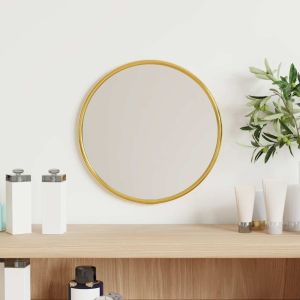 Espejo de pared redondo dorado ø20 cm