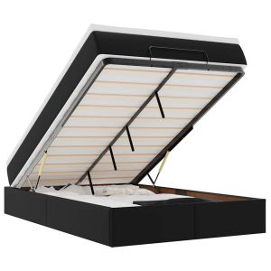 vidaXL estructura cama otomana colchón cuero sintético negro 120x200cm