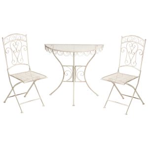Conjunto de balcón plegable juina metal beige claro