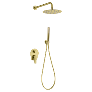 Conjunto ducha monomando empotrado delos oro cepillado
