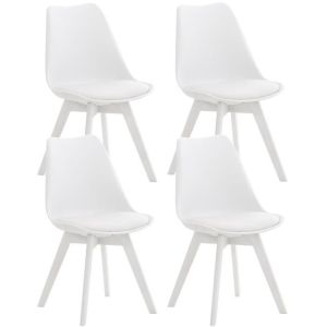 Sillas vintage - polipiel blanca - lote 4