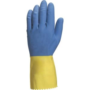 Guante 2 capas latex flocado bicolor talla xs-6