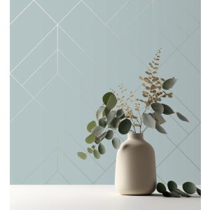 Papel pintado gaulan geométrico de rombos con líneas doradas  5.23m²