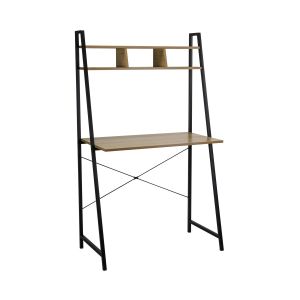 Escritorio metálico con estantería organizadora de madera oyam 142x84x46