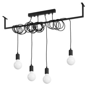 Candelabro salamanca 4 negro tela/acero 100x150x10cm