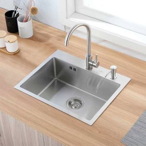 Auralum fregadero de 1 lavabo 55x45x18,5 cm fregadero bajo encimera de acer