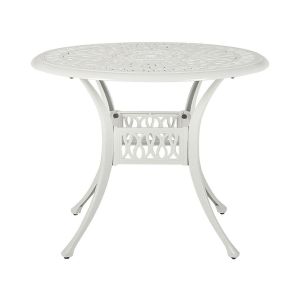 Mesa de balcón ancona 90 cm 90 cm metal blanco crema