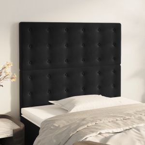 Cabeceros 2 unidades de terciopelo negro 100x5x78/88 cm