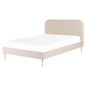Cama terciopelo flayat 160 x 200 cm beige claro