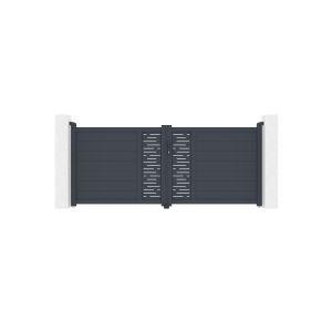 Puerta abatible 3,5m arlberg h.120 aluminio gris