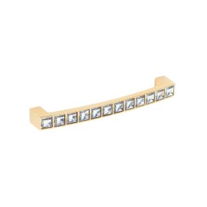 Tirador mueble zamac y cristal 550 dist entre ejes 128 mm dorado lote 25