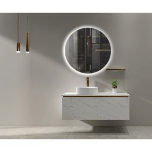 LEDimex-espejo oporto ø90 redondo retroiluminado LED