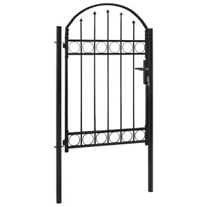 vidaXL puerta de valla assen con arco superior de acero, 102 x 150 cm,