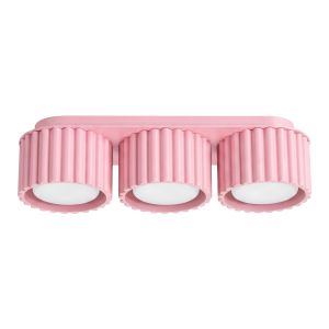 Plafones aura 3 rosa aluminio 32.5x8x10cm
