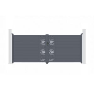 Puerta batiente regulable ancho 4m arlberg h.160cm aluminio gris