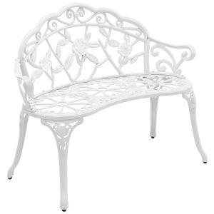 Banco para jardín monfalcone exterior 2 plazas hierro 99x54x78cm blanco