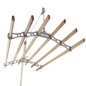 Tendedero de techo de 2m con sistema de poleas- blanco