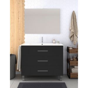 Mueble de baño ribera, lavabo y espejo 70x45cm grafito