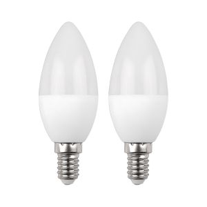 Pack 2 bombillas LED vela e14 7.4w equi.60w 806lm 25000h primer leader